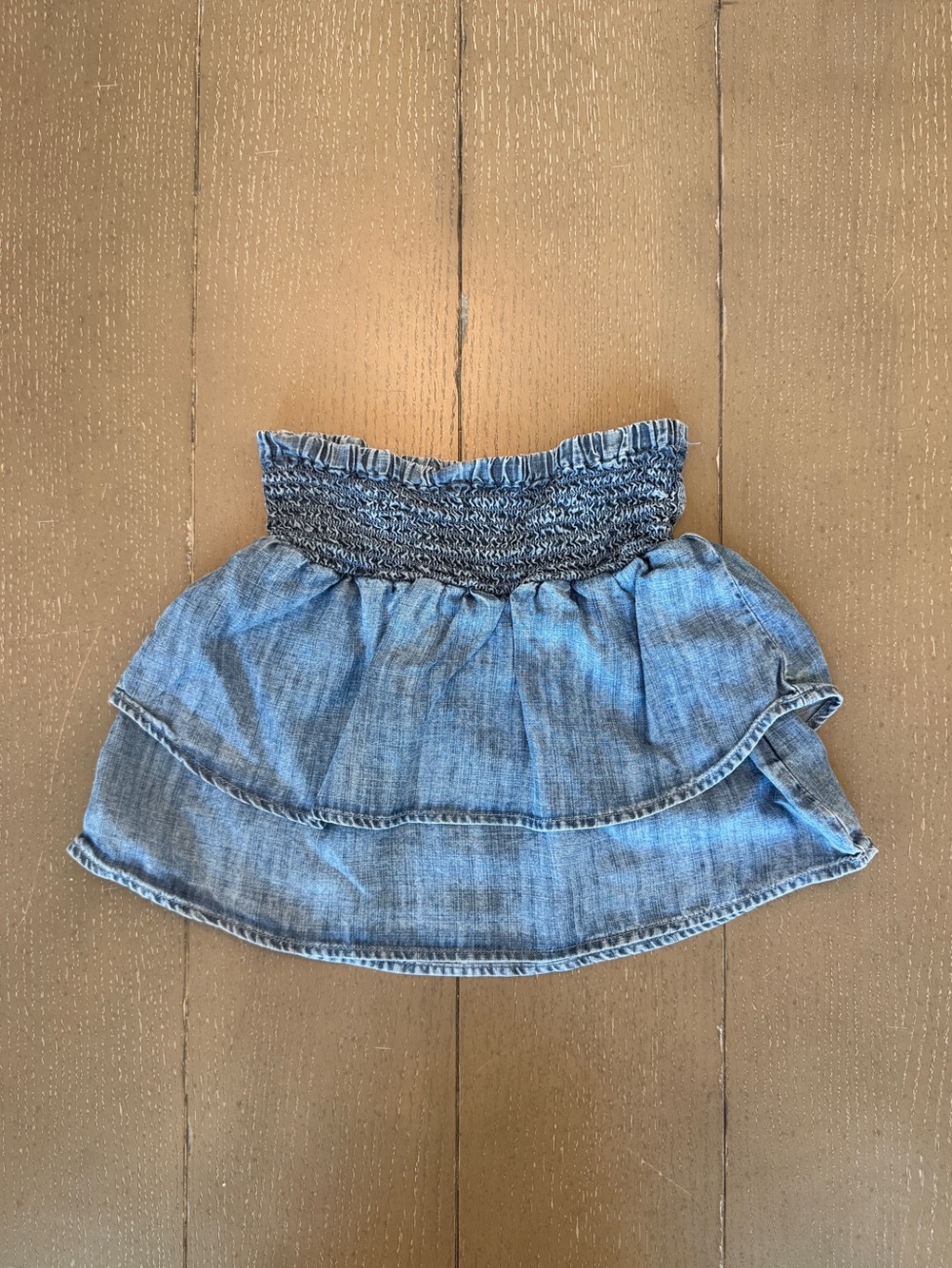 Hatley Tencel Smocked Skirt/Girls Tiered Denim Mini Skirt Size 8 Youth Medium